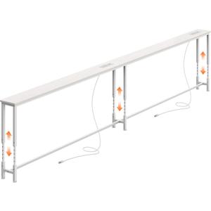 Huuger 110.2 Inch Sofa Table with Power Outlets, 23.9-34.4 Height Adjustable Range, Behind Couch Table with USB-C Ports, Sofa Tables Narrow Long, Skinny Console Table, for Small Spaces, White