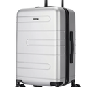20 Inch Expandable Luggage Hardside Suitcase with Spinner Wheel and TSA Lock-Silver