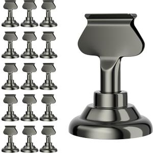Urban Deco 16PK Table Number Holders Place Card Holders 1.7 Inch Table Card Holders Steel Card Holders for Photos, Food Signs, Memo Notes, Weddings, Restaurants, Birthdays(Nickel Black)