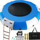 Inflatable Water Trampoline, 10FT Portable Floating Trampoline for Lake, Pool, Ocean, Swimming, Fishing, with Pump and Rope Ladder