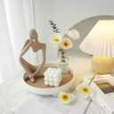 Round Decorative Tray for Coffee Table, Entryway Table, Bathroom Decor, Desk Organizer for Perfume, Candles, Keys, Jewelry Home Decor Trays (Round) (9")