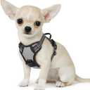 Eagloo Small Dog Harness No Pull, Service Vest with Reflective Strips and Control Handle, Adjustable and Comfortable for Walking, No Choke Pet Harness with 2 Metal Rings, Grey, XS