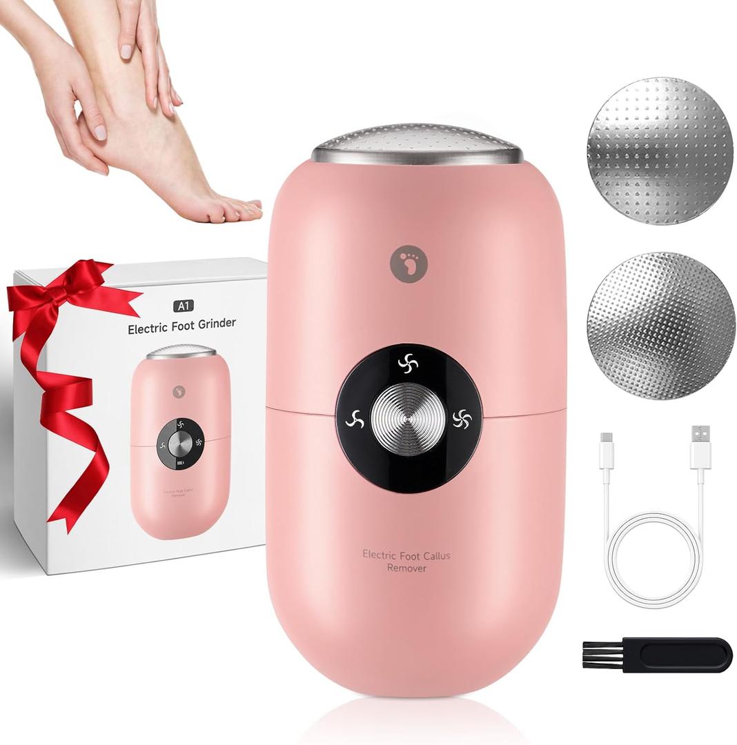 Electric Foot Callus Remover Tool: Rechargeable Foot File Callus Remover for Women Men, Professional Electronic Feet Grider for Cracked Dead Skin Home Salon (Pink)