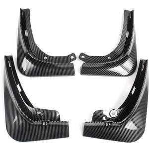 muge racing Tesla Model 3 No Drilling Mud Flaps, Black Splash Guards Fender Fit 2017-2023 Tesla Model 3 Mudguard Accessories Set of 4 (Carbon Fiber)