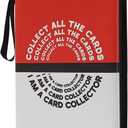 Trading Card Binder with 4 Pocket Pages, Top Loading 400 Pockets card collection Albums 3 rings card sleeves binder sheets (Red, 400 Pockets)