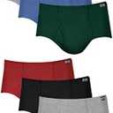Hanes Men's Underwear Briefs, Mid-Rise, Moisture-Wicking, 6-Pack S