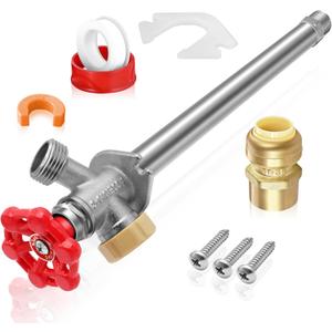 Boltigen 12inch Anti-Siphon Frost Free Sillcock, No Lead Brass Frost Proof Outdoor Faucet Bib with Backflow Preventer, 1/2" Push-to-Fit Connector X 3/4 Inch Hose Bibb Frost Free Spigot