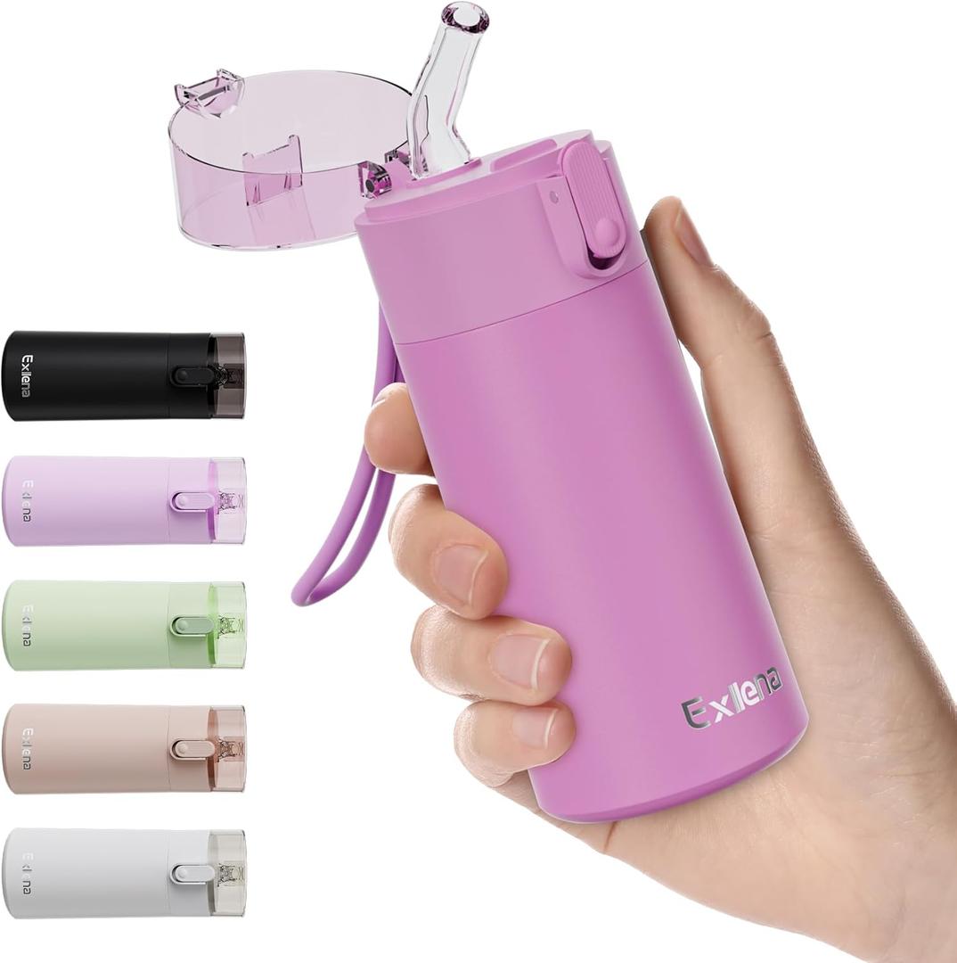 5oz Small Water Bottles with Straw, Mini Water Bottle with One-Hand Open Design, Leak-Proof Locking Lid for Hot&Cold Drinks, Small Travel Water Bottle - 100% Leakproof for School, Travel (Lavender) 5oz Small Water Bottles with Straw, Mini Water Bottle with One-Hand Open Design, Leak-Proof Locking Lid for Hot&Cold Drinks, Small Travel Water Bottle - 100% Leakproof for School, Travel (Lavender)