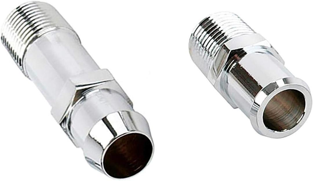 Repl. Short/Long Chrome Heater Hose Fitting Kit, 3/4 Inch Hose