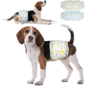 Dono Disposable Male Dog Diapers - 48 Pack: Super Absorbent Male Dog Wraps for Small to Large Dogs, 360  Leak-Proof with Wetness Indicator (M(18-25in))