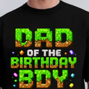 Dad Of The Birthday Boy Game Pixel Number Birthday Party T-Shirt Size XXL