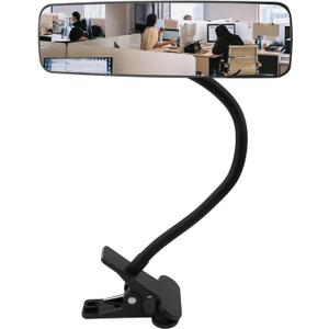 Cubicle Rear View Mirror to See Behind You Adjustable Cubicle Desk Mirror, Strong Clip-On Mount, Fits Monitors & Cubicle Walls