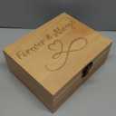 arricraft 1 Pc Wood Memory Keepsake Box, Forever and Always Memory Box with Hinged Lids Infinite Love Keepsake Chest for Wedding Anniversary Photo Letter Storage Valentine's Day Gift 9.6x7.6x4inch