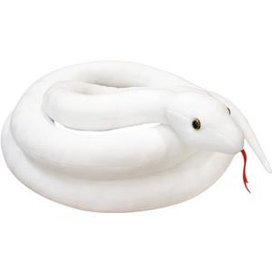 Clobeau 78 Inch White Snake Plush, Realistic Snake Stuffed Animal, Lifelike Snakes Toy for Kids, Soft Stuffed Snakes Plush for Halloween Birthday Present Party Prank Prop