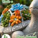 Nacome Solar Garden Outdoor Statues Turtle with Succulent and 7 LED Lights - Lawn Decor Statue for Patio, Balcony, Yard Ornament - Gifts for Mom Grandma Women