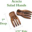 Lipper International 1102 Acacia Salad Hands, 3.75" x 7" x 1.88", One Pair