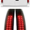 ECOTRIC Taillights Compatible with 19882000 Chevy GMC C/K 1500 2500 3500 Pickup Suburban Tahoe Yukon Blazer W/O Bulbs Pair Red Lens Rear Brake LED Tail Lights