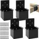 4x4 Pergola Brackets for Wood Post(Actual 3.5"x 3.5"), Rafter Post Bracket Wall Mount Support Connectors for Pergola Deck Railing Gazebos Beam, 4 Pcs
