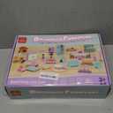 Lehoo Castle Wooden Dollhouse Furniture Set 39 Pcs with 5 Rooms, Family Dolls & Pets, All-Wooden Doll House Accessories and Furniture, Pretend Play Dollhouse Accessories Toy Gift for Kids 3+