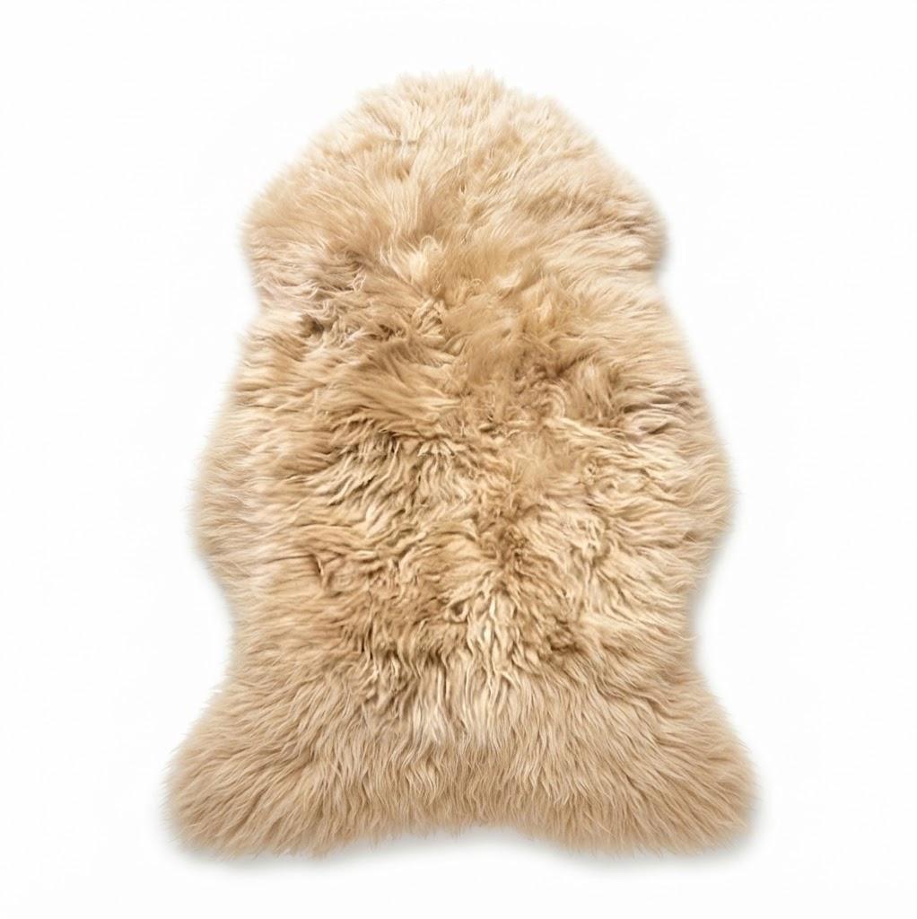 Genuine Sheepskin Rug – 40" x 25" Luxury Long Wool Fur Area Rug, Soft Fluffy Accent Carpet for Living Room, Bedroom, and Chair Throw