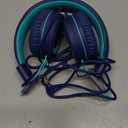 Kids Headphones - noot products K11 Foldable Stereo Tangle-Free 3.5mm Jack Wired Cord On-Ear Headset for Children/Teens/Boys/Girls/Smartphones/School/Kindle/Airplane Travel/Plane/Tablet (Navy/Teal)