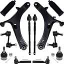 12Pcs Front End Suspension Kit Fit For 2005-2009 Su-baru Outback Legacy, 2 Lower Control Arm 2 Ball Joint 2 Sway Bar Link 4 Outer & Inner Tie Rod End (# K622030 K750049 EV801557 ES3712 K9513)