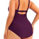 Aqua Eve Plus Size One Piece Swimsuit for Women Tummy Control Bathing Suit Cutout Swimwear (XXL)