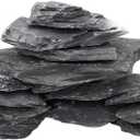 Unocho Natural Slate Stone Reptile Basking Platform Rock 10lb Fish Tank Rocks for Aquascaping Terrarium Decoration&Reptile Habitats Tortoise Enclosures(2-6 inches)