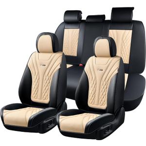 Coverado Car Seat Covers, Car Seat Covers Front Seats, 2-Pack Front Seat Cover, Nappa Leather Waterproof Seat Covers, Car Seat Protectors, Automotive Seat Covers Universal Fit for Most Vehicles