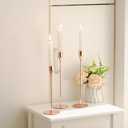Foryoudecor Tall Candlestick Holders Set of 6, Rose Golden Taper Candle Holder, Vintage Candlesticks for Long Candle, Centerpieces Decor for Living Room,Dining Table Decor,Wedding, Fireplace Party