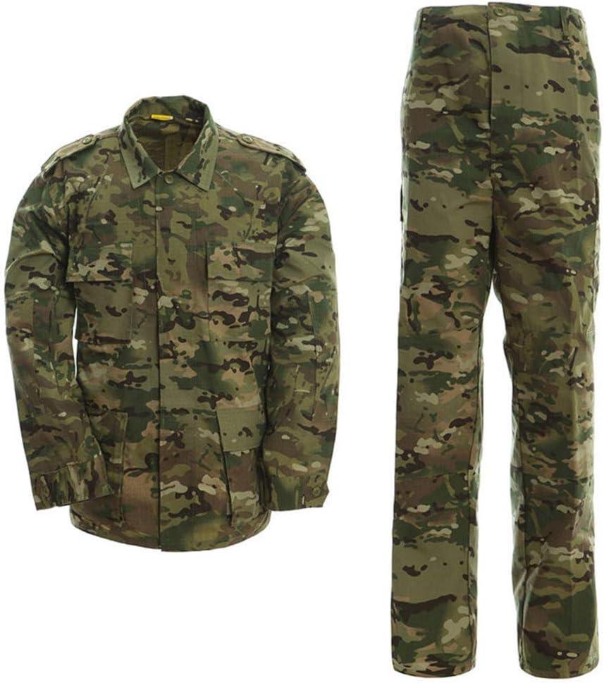 LANBAOSI Men's Tactical Hunting Uniform Combat Suit Shirt Jacket Coat and Pants Set (Cp)