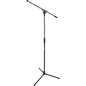 Amazon Basics Sturdy Portable Microphone Boom Arm Stand, Height Adjustable with Cable Management, Foldable Tripod Base, Up to 85.75", Black