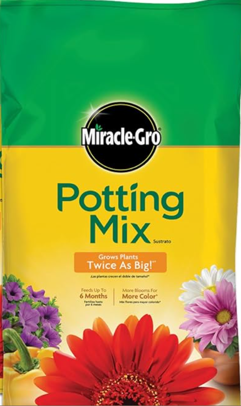 Miracle-Gro Potting Mix - For Container Plants, Flowers, Vegetables, Shrubs, Annuals, Perennials, Potting Soil Mix, Feeds up to 6 Months, 16 qt (EXP 09/21/35)