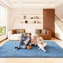 6x9 Area Rugs for Living Room, Large Fluffy Rugs for Bedroom, Blue | Fuzzy Shag Soft Non-Slip Carpet for Kids Girls and Boys Nursery Dorm Indoor Room Home Decor (6ft X 9ft)