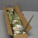 VIERENA 6 Pcs Faux Silk Peony Artificial Flowers for Vase -27", Bulk Fake Peonies Branches with Stems for DIY Bouquet Centerpieces Wedding Fillers Arrangements Shower Decorations (Cream)
