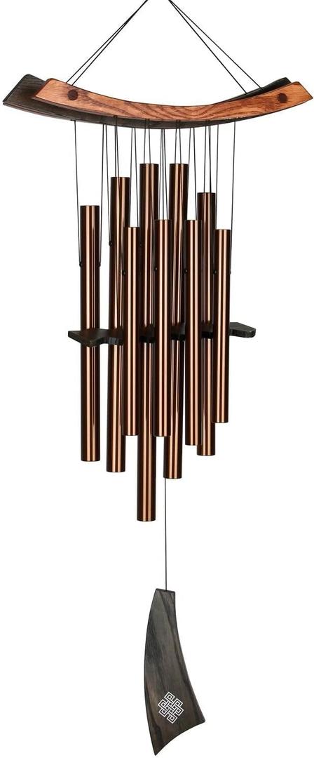 Woodstock Chimes Eastern Energy Healing Wind Chime for Outside 34" Medium Bronze, Harmonic Light Sound, Outdoor Decor for Patio, Porch, Garden HCBR