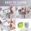 Veken Innovation Award Winner Stainless Steel Cat Water Fountain, 95oz/2.8L Automatic Pet Fountain Dog Water Dispenser with Replacement Filters & Silicone Mat, Gifts for Christmas, Cats, Dogs (Silver)