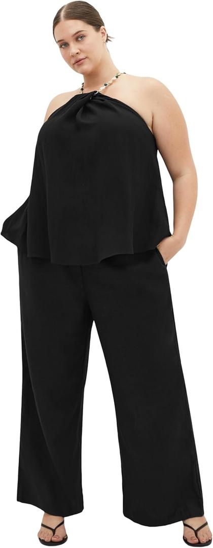 City Chic Women's Plus Size Top - Island Detail (Black)
