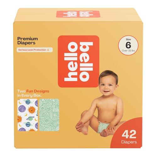 Hello Bello Premium Diapers Size 6, Celestial Cuties & Daring Doodlers Designs, 42ct Club Box