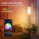 FRIDEKO HOME Floor Lamp, 9W 800LM Color Changing Smart Lamp with Music Sync, App & Remote Control, Adjustable Brightness & Color Temperature Standing Light for Living Room Bedroom Gaming, Beige Shade