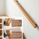 2FT Wooden Stair Railings,Wall-Mount Hand Rails for Indoor Outdoor Stairs