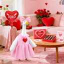 Valentine's Day Goose Outfit with Balloon for 23" Porch Goose Holiday Pink Red Heart Cloths Costume Valentines Party Outdoor Garden Patio Yard Lawn Art Decoration
