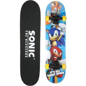 Voyager Skateboard with Printed Graphic Grip Tape - Great for Kids and Teens, Cruiser Skateboard with ABEC 5 Bearings, Durable Deck, Smooth Wheels, Sonic