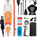 CYFIE 10'6''Inflatable Stand Up Paddle Board, Paddle Boards with Premium SUP Paddle Board Accessories, Removable Kayak Seat and Camera Mount for Yoga, Kayaking, Surf, Fishing