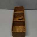 Seagrass Storage Basket 3 Sections Woven Shelf Baskets with Compartment (Natural, 14.6inch x 4.7inch x 3.1inch)