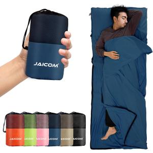 JAICOM Sleeping Bag Liner, Travel Sheets & Adult Sleep Sack, Ultralight and Portable Summer Sleeping Bag - Ideal for Backpacking, Hotels and Hostels, Business Trips, Camping