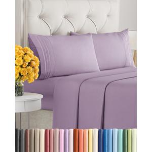 Queen Size 4 Piece Sheet Set - Ultra Soft & Cooling Bed Sheets - Fits 8 Inch to 16 inch Mattress - Wrinkle & Fade Free with Deep Pockets - Easy-Fit, Breathable & Comfy - Hotel Luxury Bedding - Lilac