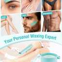 Waxing Kit, Foldable Wax Warmer with 4 Packs Hard Wax Beads, Silicone Wax Pot Machine for Full Body, Face, Eyebrows, Legs, Bikini, At Home Hair Removal Kit with 15 Accessories for Women Men, Green