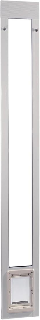 Ideal Pet Products Aluminum Pet Patio Door, Adjustable Height 77-5/8" to 80-3/8", 5" x 7" Flap Size, White, Small/5" X 7" Flap Size