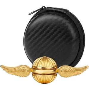 Umnodobn Gold Fidget Spinner Magic Orb Anxiety Toys Stress Relief Reducer Spin Fidgets Hand Bearing Tri Spinner Finger Spinners Toy Focus Fidgeting Restless Novelty Gift for Adults Kids